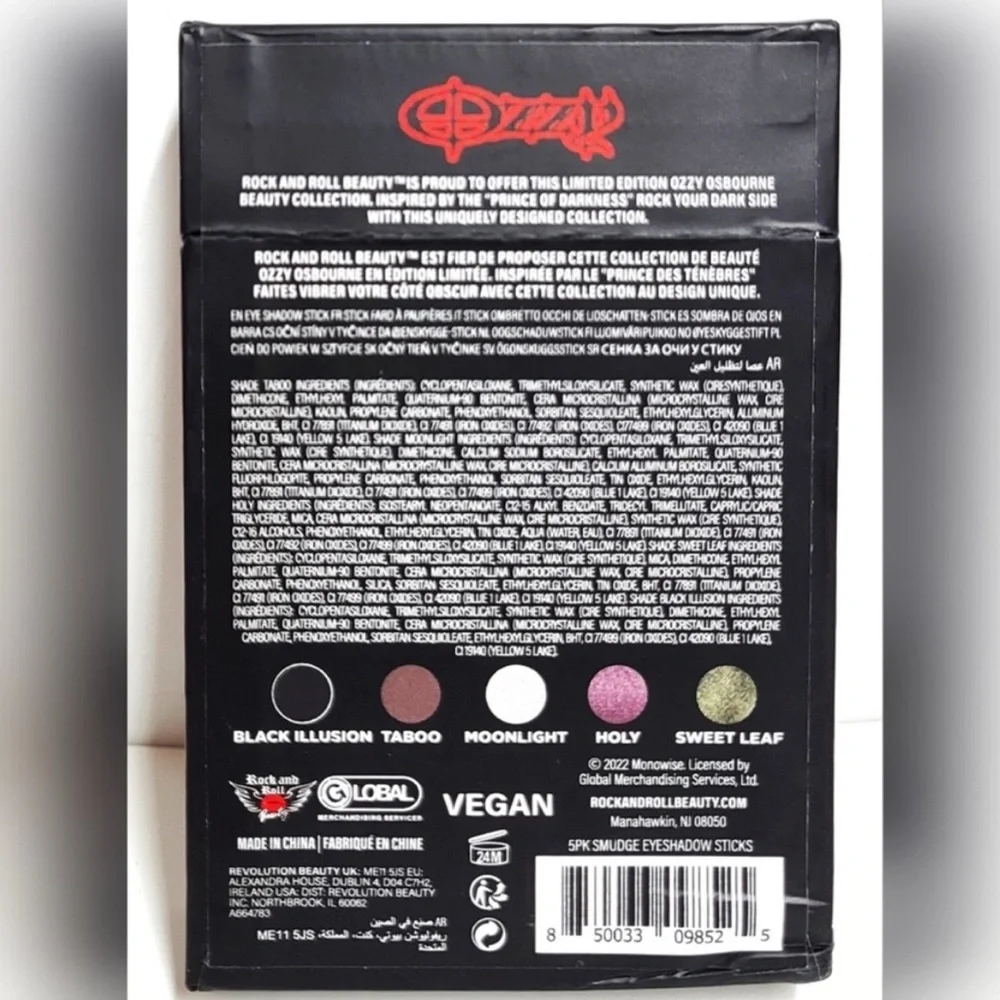 Ozzy Osbourne Eyeshadow Smudge Sticks set NEW IN BOX - Picture 2 of 3